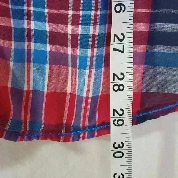 Vintage Y2K Arizona Jean Company Plaid Western Snap Front Short Sleeve Shirt XXL - Picture 8 of 12